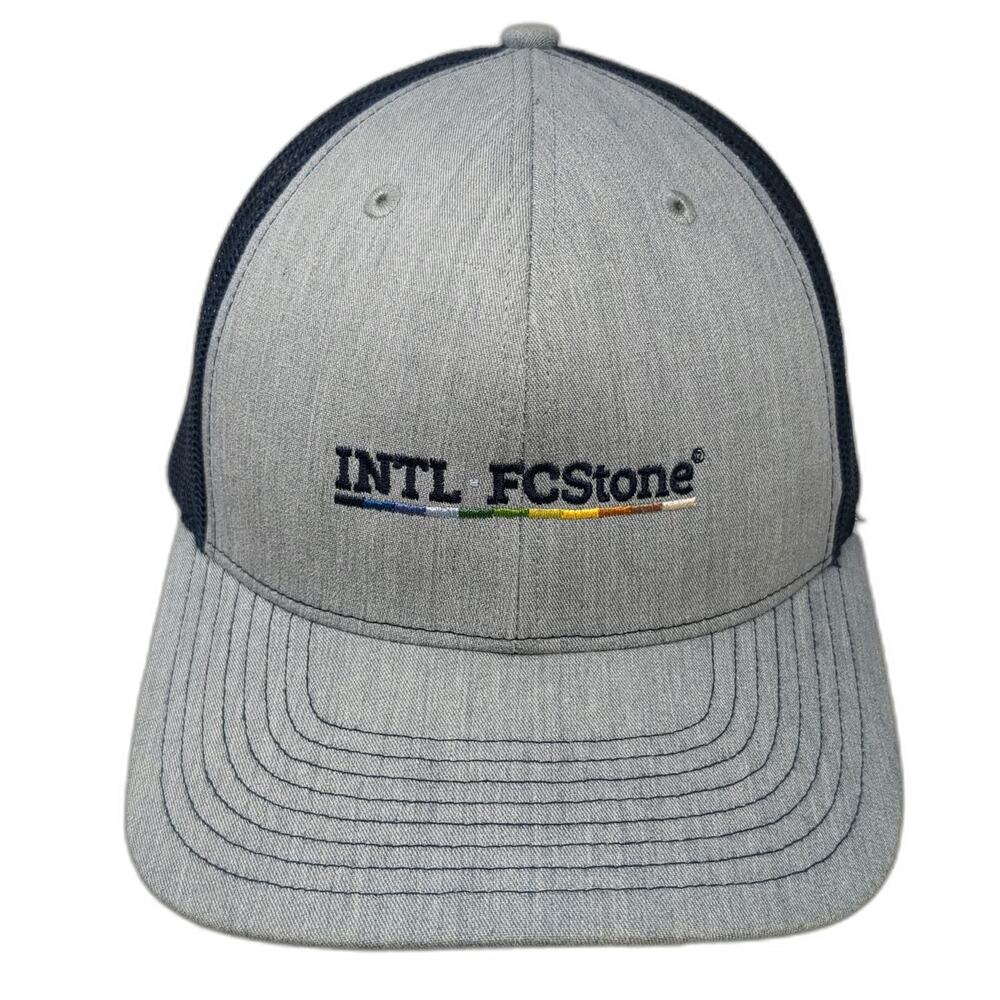 Richardson Trucker Hat Gray Blue One Size INTL FCStone Mesh Back Snapback